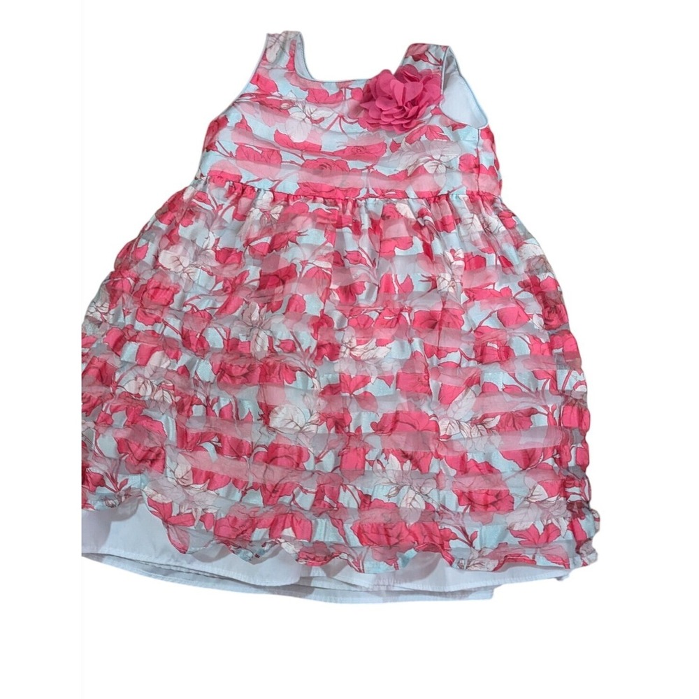 Marmellata Girls 4T Pink Floral Ruffle‎ Party Dress Sleeveless 38185426
